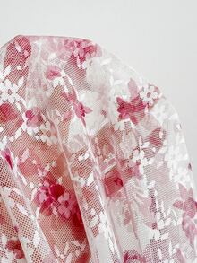 CovetEZ Plus Size Women Romantic Lace Floral Ruffle Hem Camisole, Spring/Summer 2026 New Arrival Babydoll Tops Woman Flower Top Pink Floral Top - Multicolor - View 8
