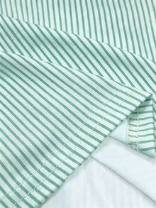 EMERY ROSE Women's Striped Crew Neck Casual Daily Wear Dress - Green - View 8