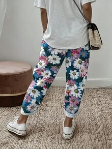 EMERY ROSE ملابس نسائية صيفية بطبعة زهور وتصميم قماشي كاجوال بأسلوب عطلة متعددة الألوان مع جيوب وتصميم ربطة أمامية لأسلوب عطلة كاجوال ملابس شاطئ رملي وملابس حديقة وتصوير شارع وأجواء - الأزرق - مشاهدة 2