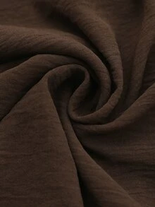 EMERY ROSE Graduation Dress Women's Fashion Solid Color Dress With Elegant Design & Front Button Detail, Suitable For Beach, Dating, Outings And Daily Commute - Dark Brown - View 4