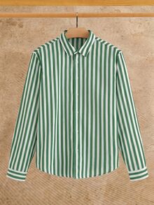 HIMLAND Men's Pale Yellow Relaxed Fit Long Sleeve Button-Up With Rolled Cuffs & Deep Open Neckline. Woven Fabric With Soft Drape. Sunny Resort Lay - Multicolor - View 2