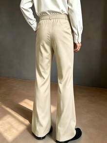 Claim Dot Men's Fashion Versatile Commute Flared Pants - Apricot - View 2