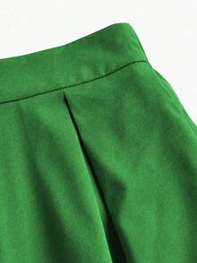 EMERY ROSE Rok Panjang Polos Kasual Musim Semi/Panas - Hijau - View 5