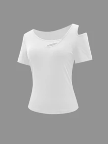 EMERY ROSE Y2K Sexy Cotton Women's T-Shirt, Spring/Summer New Arrival Night Out White - White - View 6