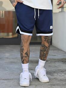 Devon Thys Celana Pendek Pria Kolor Kantong Huruf Casual - Navy Blue - View 5