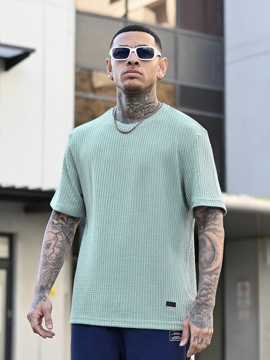 Devon Thys Kaos Pria Ditambal Plain Casual - Mint Green - View 1
