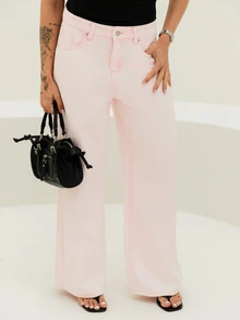 Maju Mazalli Summer New Loose Casual Straight Leg Denim Jeans For Women - Baby Pink - View 3