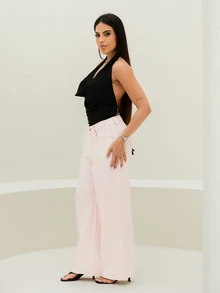 Maju Mazalli Summer New Loose Casual Straight Leg Denim Jeans For Women - Baby Pink - View 5