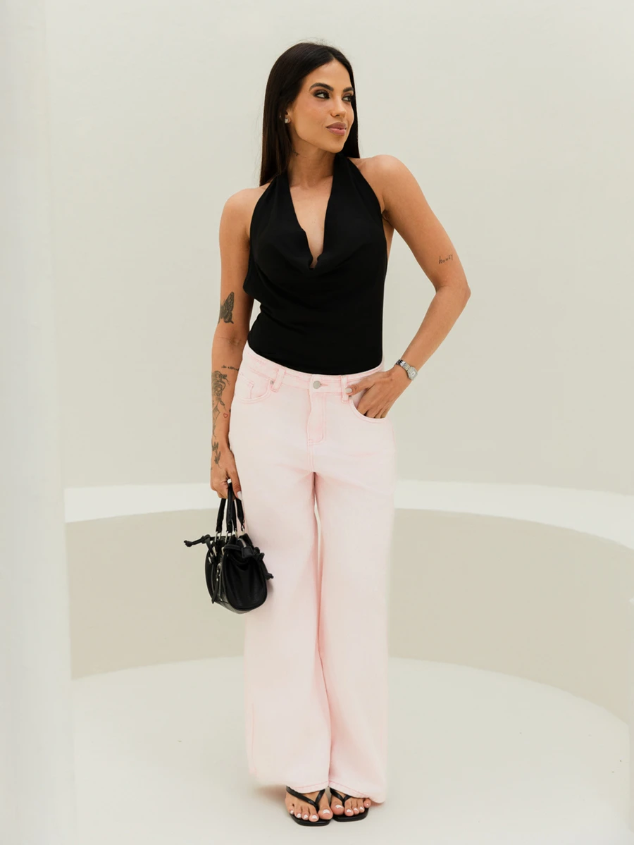 Maju Mazalli Summer New Loose Casual Straight Leg Denim Jeans For Women - Baby Pink - View 1