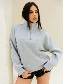 Maju Mazalli Women's Loose Split Zip-Up Hoodie,Graduation,Teacher,Back To School Pullover Fall - Grey - View 4