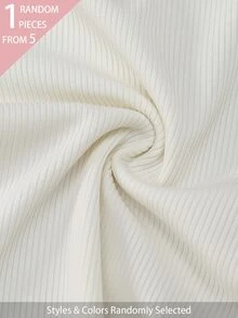 SHEIN 1件女孩隨機春/夏/四季款內搭褲，甜美可愛蝴蝶結與小貓印花，百搭柔軟舒適羅紋針織，密集下擺 - 彩色 - 查看 5