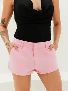 Maju Mazalli Mini Denim Shorts Spring Summer Cute Cosy Cottage Core Spring Dew - Pink - View 5