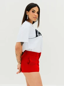 Maju Mazalli Women's Casual Round Neck Short Sleeve T-Shirt Graphic Tee Oversized T-Shirt - Apricot - View 6