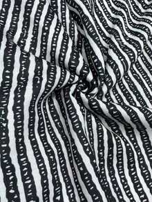SHEIN Summer Casual Vacation Retro Drawstring Striped Shorts - Black - View 8