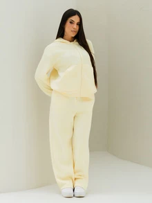 Maju Mazalli 女士奶油黄色休闲宽松运动衫套装，秋季新品 - 黃色 - 查看 5