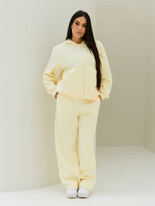 Maju Mazalli 女士奶油黄色休闲宽松运动衫套装，秋季新品 - 黃色 - 查看 1
