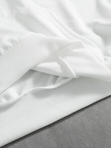 STYNVO 男士休閒百搭純色字母壓紋連帽衛衣 - 白色 - 查看 8