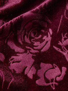 SHEIN MOD Women's Elegant Jacquard Backless Halter Neck Short Dress - Burgundy - View 8
