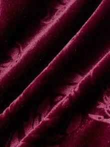 SHEIN MOD Women's Elegant Jacquard Backless Halter Neck Short Dress - Burgundy - View 7