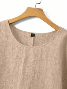 Linhara Spring/Summer New Versatile Casual Plus Size Shirt - Brown - View 6