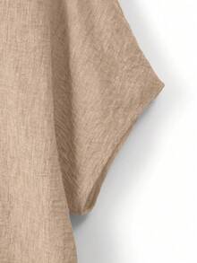 Linhara Spring/Summer New Versatile Casual Plus Size Shirt - Brown - View 4