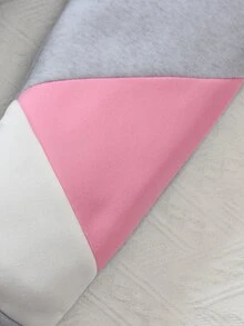 Elladie kids 女童秋冬時尚拼色拼接連帽拉鍊運動衫＋戶外休閒錐形長褲 2 件套，幼兒護理白色 - 彩色 - 查看 7