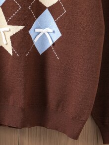 SHEIN 女童 2026 秋冬新款毛衣，時尚粉色條紋針織套頭衫，圓領長袖設計，柔軟寬鬆百搭優雅風格，可愛軟萌時尚毛衣上衣，易於搭配牛仔褲/裙子，適合日常穿著、外出與戶外旅行 - 彩色 - 查看 3