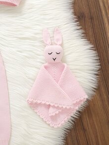 SHEIN 粉色女嬰針織連身衣，新生兒禮物，適合新生兒滿月套裝、親子聚會、旅行度假、日常穿著、百日與1歲拍照，溫柔甜美風格，易穿脫嬰兒套裝 - 粉色 - 查看 7