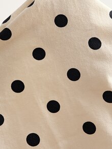 Bohemela Casual Woven Polka Dot Pattern Loose Fit Women's Jacket - Brown - View 9
