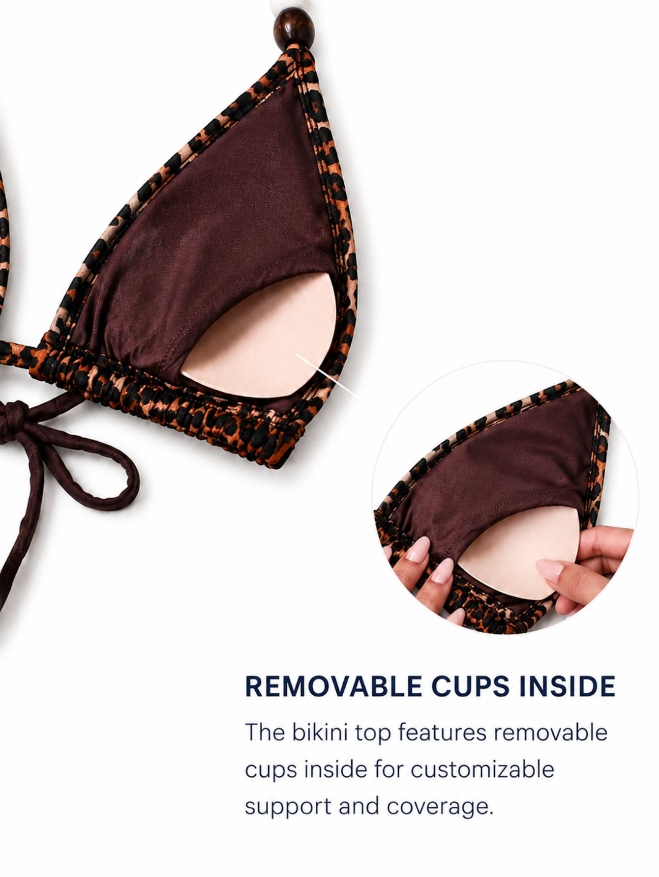 Leopard Print Beach Bikini Top Beach Vacation, view 5