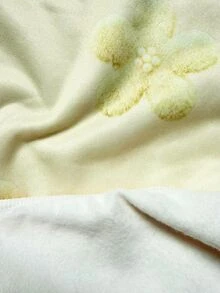 SHEIN 女童白色圓領保暖內裡衛衣，秋冬毛絨珍珠花上衣，公主風套頭衫，長袖，7歲生日 - 彩色 - 查看 4