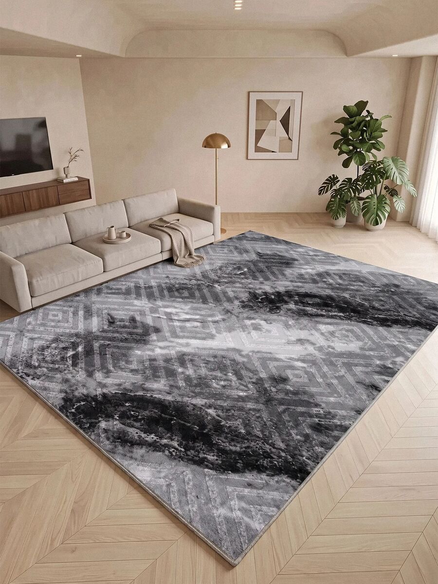 Modern Ivory Area Rug For Living Room | Soft Minimalist Contemporary Carpet Made In Turkey - Beige - View 1