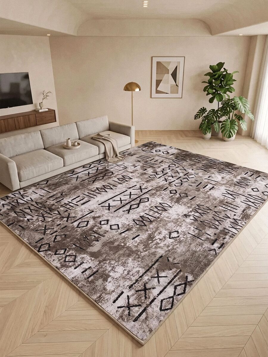 Modern Ivory Area Rug For Living Room | Soft Minimalist Contemporary Carpet Made In Turkey - Creamy White - View 1