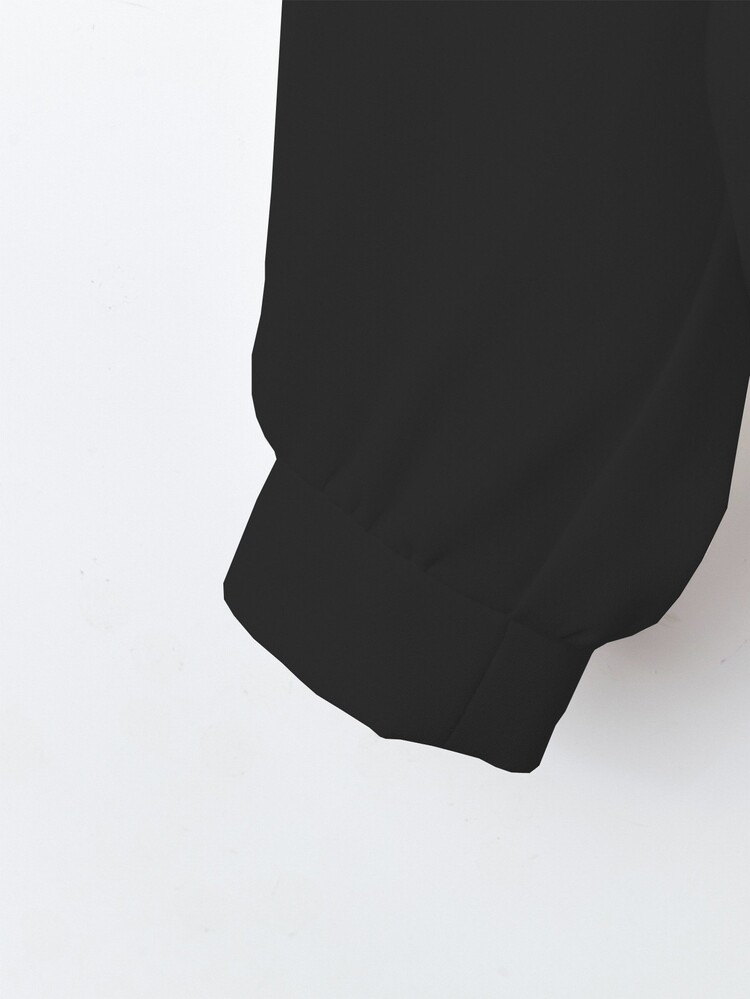Franclia Elegant French Style Collar Long Sleeve Tie Front Blouse, White, Women Fall Cloth For Women - Black - View 5