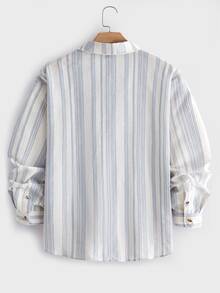 EASEVO Men's Plus Size Casual Commute Striped Shirt - Multicolor - View 5
