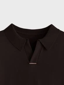 EASEVO Manfinity Brand - Men's Plus Size Short Sleeve Knit Top - Coffee Brown - View 3