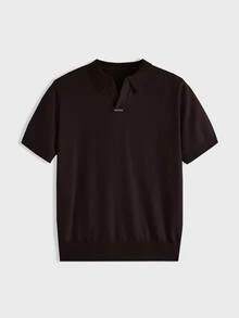 EASEVO Manfinity Brand - Men's Plus Size Short Sleeve Knit Top - Coffee Brown - View 2
