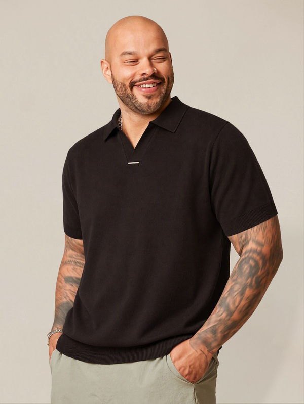 EASEVO Marca Manfinity - Top de punto de manga corta para hombre de talla grande