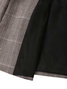 Manfinity Mode Blazer Pria Khaki Kotak-kotak Kerah Syal Gaya Klasik Modern, Nyaman untuk di Rumah, Modis untuk Beraktivitas di Luar Rumah, Jaket Jas Harian Klasik Serbaguna untuk Semua Musim - Khaki - View 3