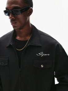 STYNVO 男士秋季時尚百搭襯衫 - 黑色 - 查看 4