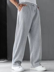 SLATEMANN Mature Casual Best-Selling Loose Sweatpants, Split Loose Design, Versatile Casual Commute Men's Sweatpants - Grey - View 1