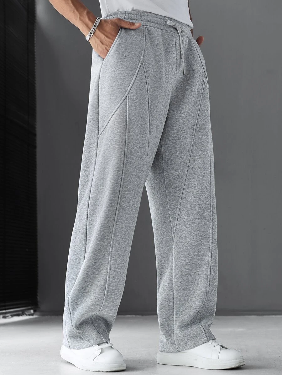 SLATEMANN Mature Casual Best-Selling Loose Sweatpants, Split Loose Design, Versatile Casual Commute Men's Sweatpants - Grey - View 1