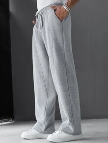 SLATEMANN Mature Casual Best-Selling Loose Sweatpants, Split Loose Design, Versatile Casual Commute Men's Sweatpants - Grey - View 5