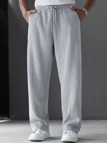 SLATEMANN Mature Casual Best-Selling Loose Sweatpants, Split Loose Design, Versatile Casual Commute Men's Sweatpants - Grey - View 4