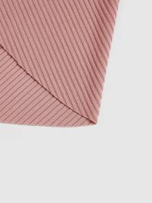 Elenzga Dusty Pink Summer Chic Party Night Deep V-Neck Rhinestone Square Buckle Pleated Ruffle Hem Mini Dress, Women's Elegant Sexy Capped Sleeve Fitted Dress - Pink - View 6