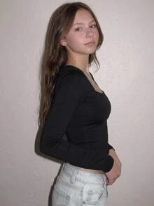 SHEIN 青少年女孩黑色簡約休閒長袖上衣 萬聖節/聖誕派對 - 藍白色 - 查看 4