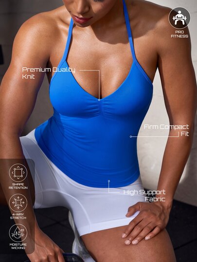 Solea Cove Solea Cove Seamless Sports Tank Top, Backless Fitted Tank, Yoga Sports Bra, Sexy Yoga Workout