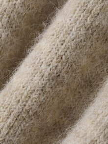 DAZY Women's Loose Long Sleeve Pullover Knit Sweater, Casual Vacation Old Money Style, Autumn/Winter - Apricot - View 8