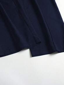EMERY ROSE Plus Size Solid Color Casual Straight Leg Woven Suit Trousers Graduation,Back To School,Teacher Outfits For Women Winter Fall Autumn - Navy Blue - View 5