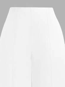 SHEIN Clasi Plus Size Women's Straight Leg Suit Pants Graduation,Back To School,Teacher Outfits For Women Winter Fall Autumn - White - View 4
